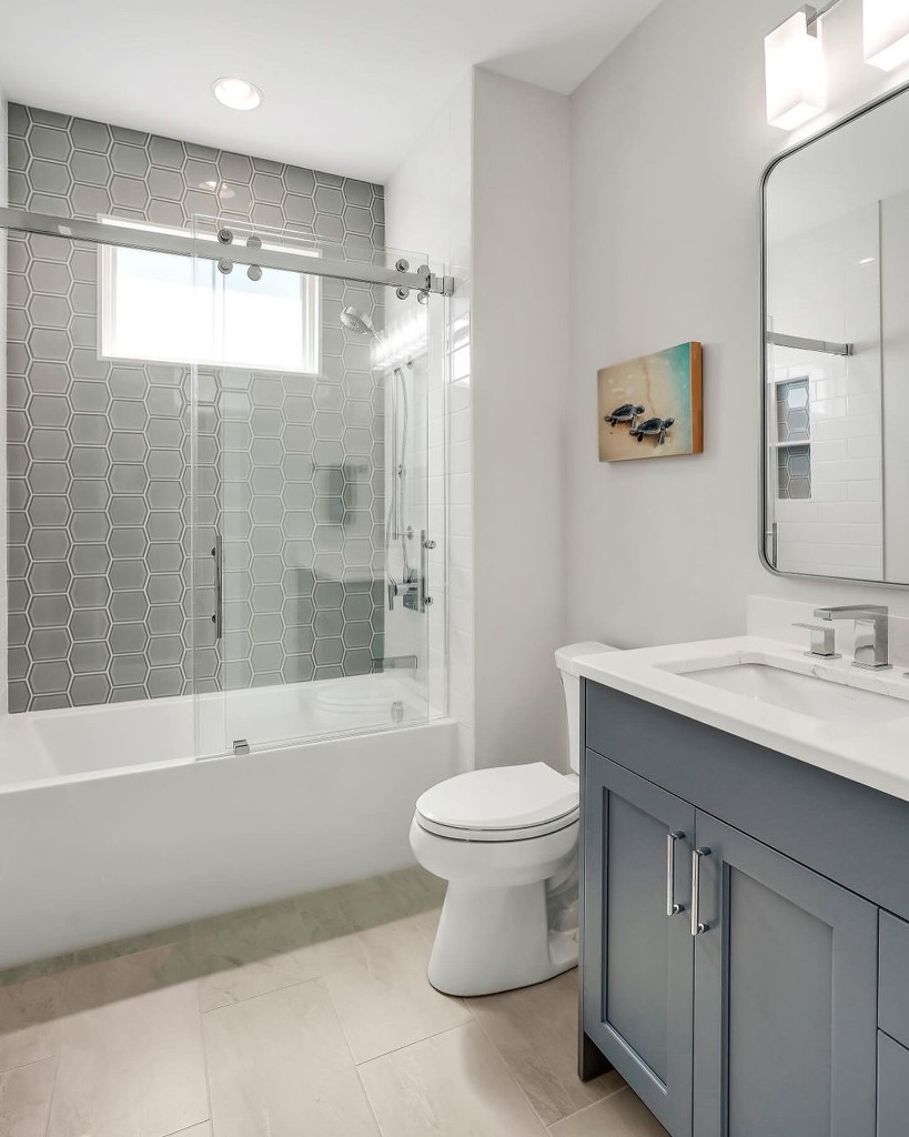 Modern bathroom remodel by BlueWater Services in Wilmington NC